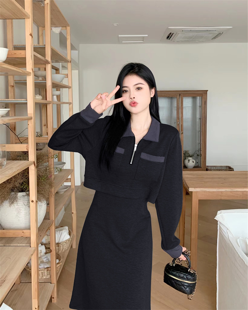 1732982368327_532273.jpg Plus Size Color Block Collar Pocket Long Sleeve Dress for Women Autumn Commute