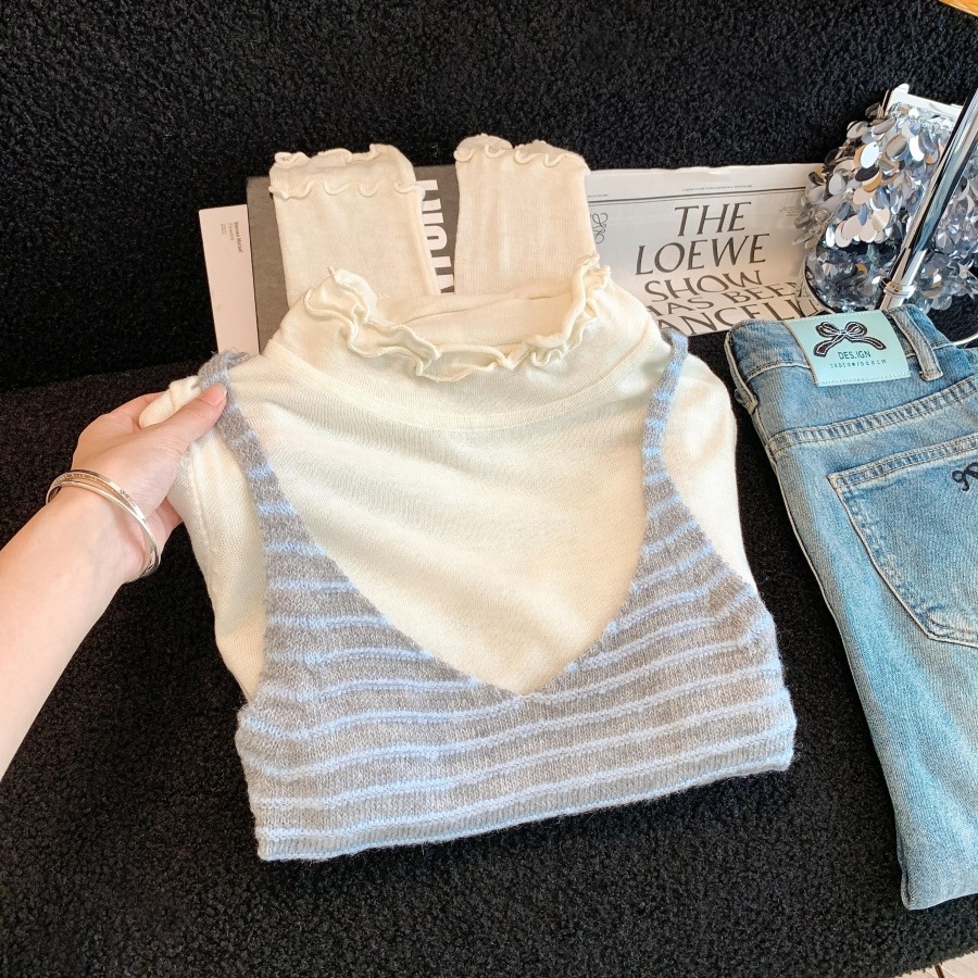 1761073511659_XJgWmf.jpg Women's Two-Piece Striped Cami and Ruffle Knit Top Set
