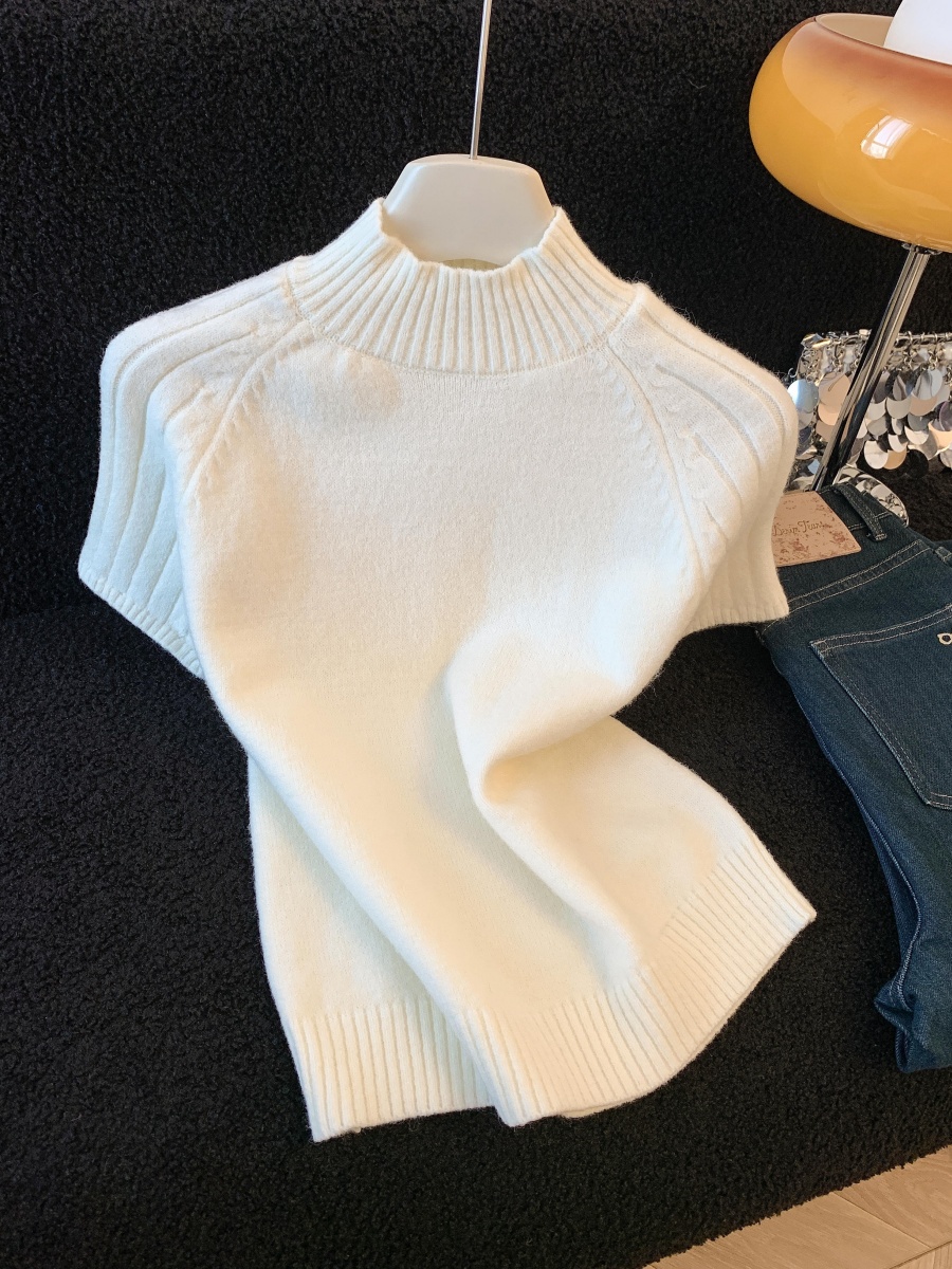 1764006112733_KDCMdf.jpg Women's Half Turtleneck Knit Top Short Sleeve Slim Fit Fall Winter 2026