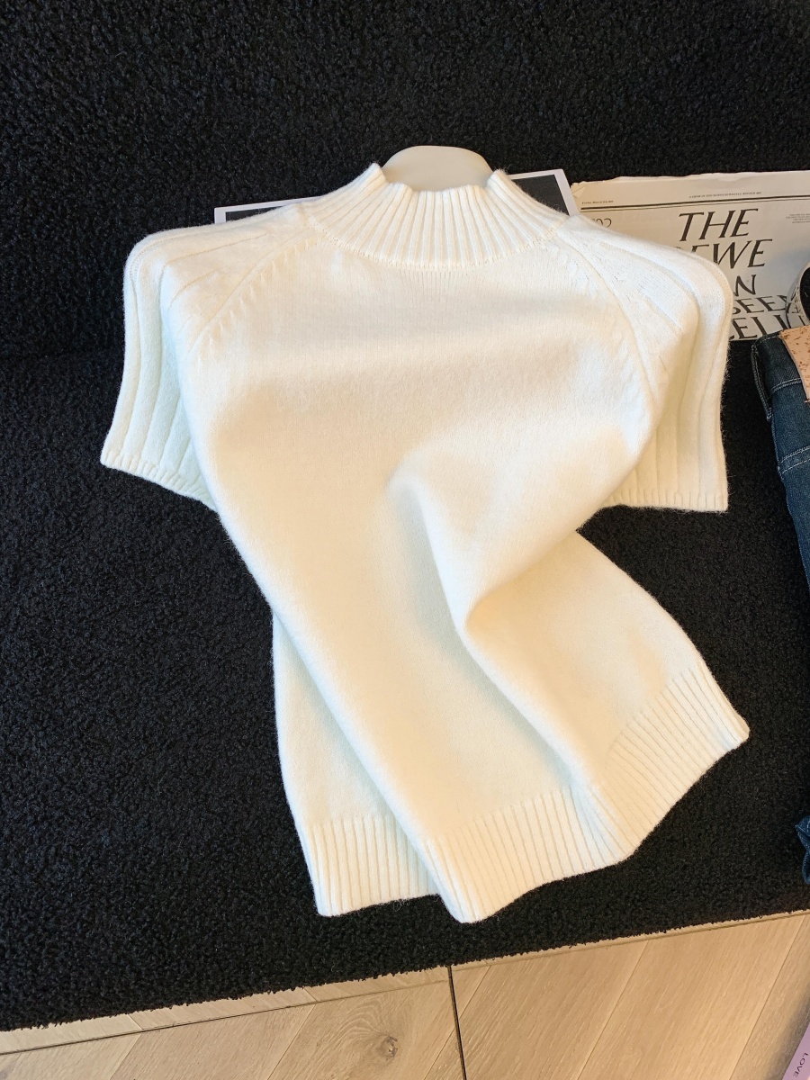1764006176398_9tqF4S.jpg Women's Half Turtleneck Knit Top Short Sleeve Slim Fit Fall Winter 2026