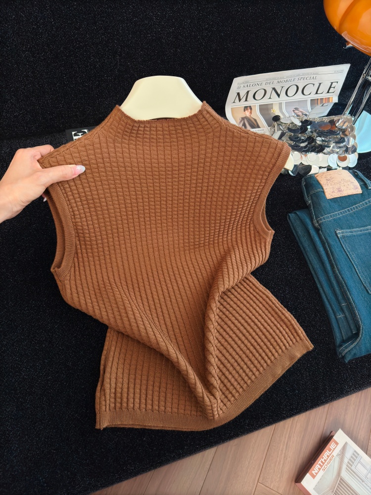 Korean Style Loose Fit Knit Vest Women Fall New Layering Slimming Comfortable Sleeveless Top